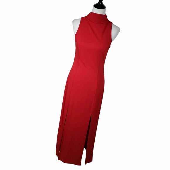 Carabella Collection Large Sleeveless High Neck Long Maxi Dress w/ High Slit nwt - Picture 1 of 8